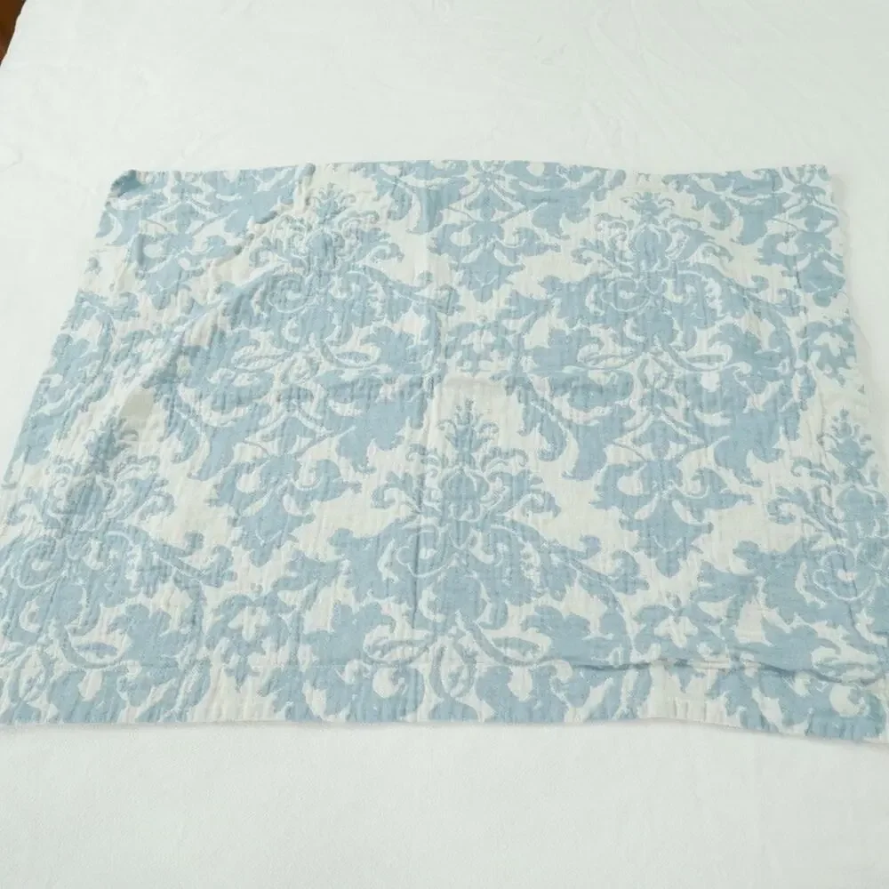 Pottery Barn Jacquard Medallion Duvet Cover Full Queen 2 Standard Shams Blue - Picture 14 of 16